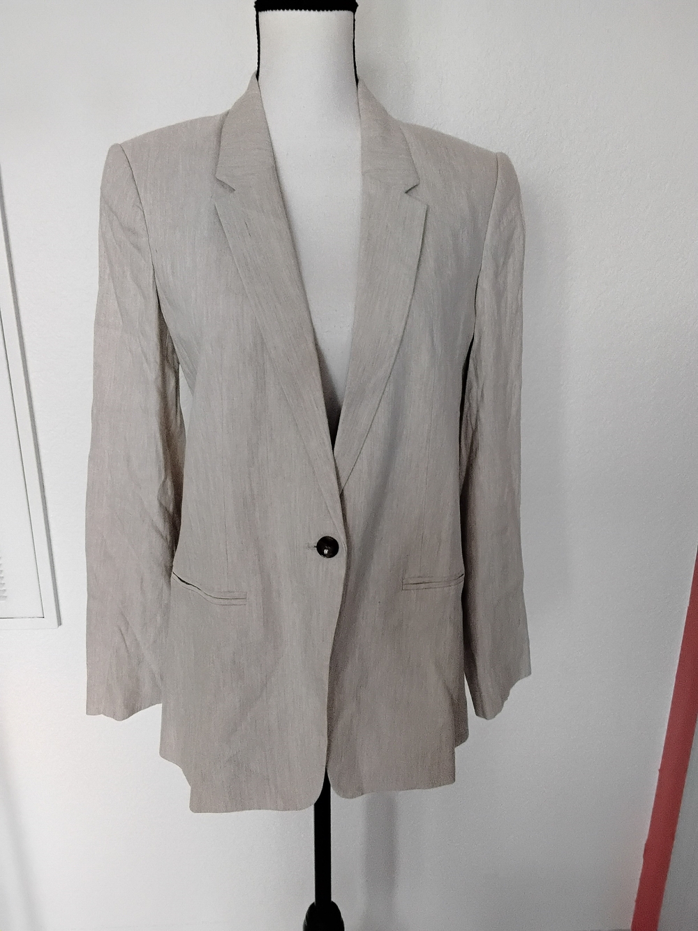 Club Monaco Light Beige Single-Button Women's Blazer